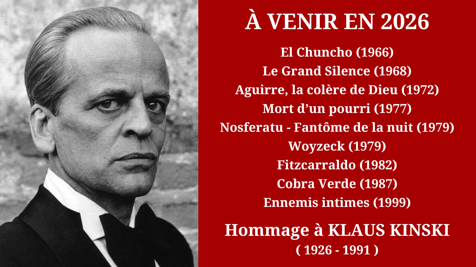 Cinéma Mac Mahon - Hommage à Klaus Kinski