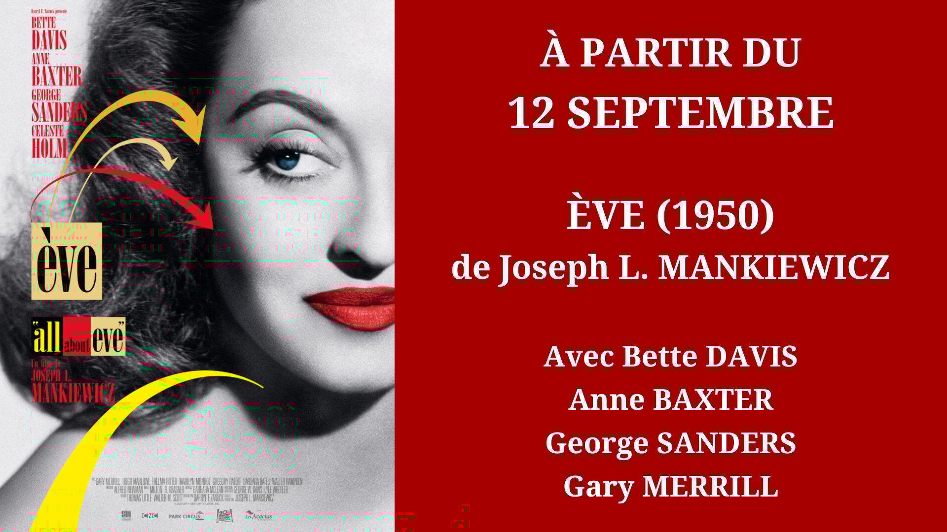 Cinéma Mac Mahon - All about Eve - Joseph Mankiewicz Bette Davis Anne Baxter