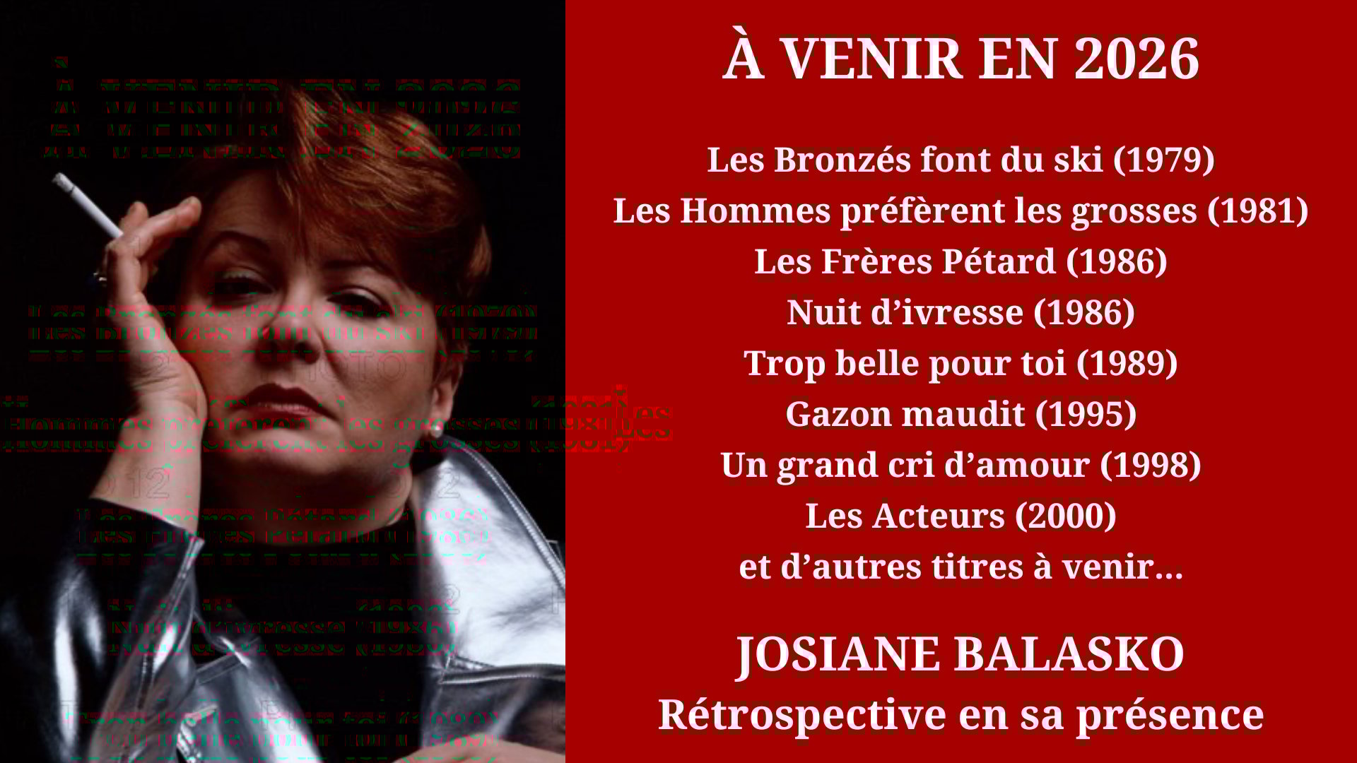 Cinéma Mac Mahon - Rétrospective Josiane Balasko