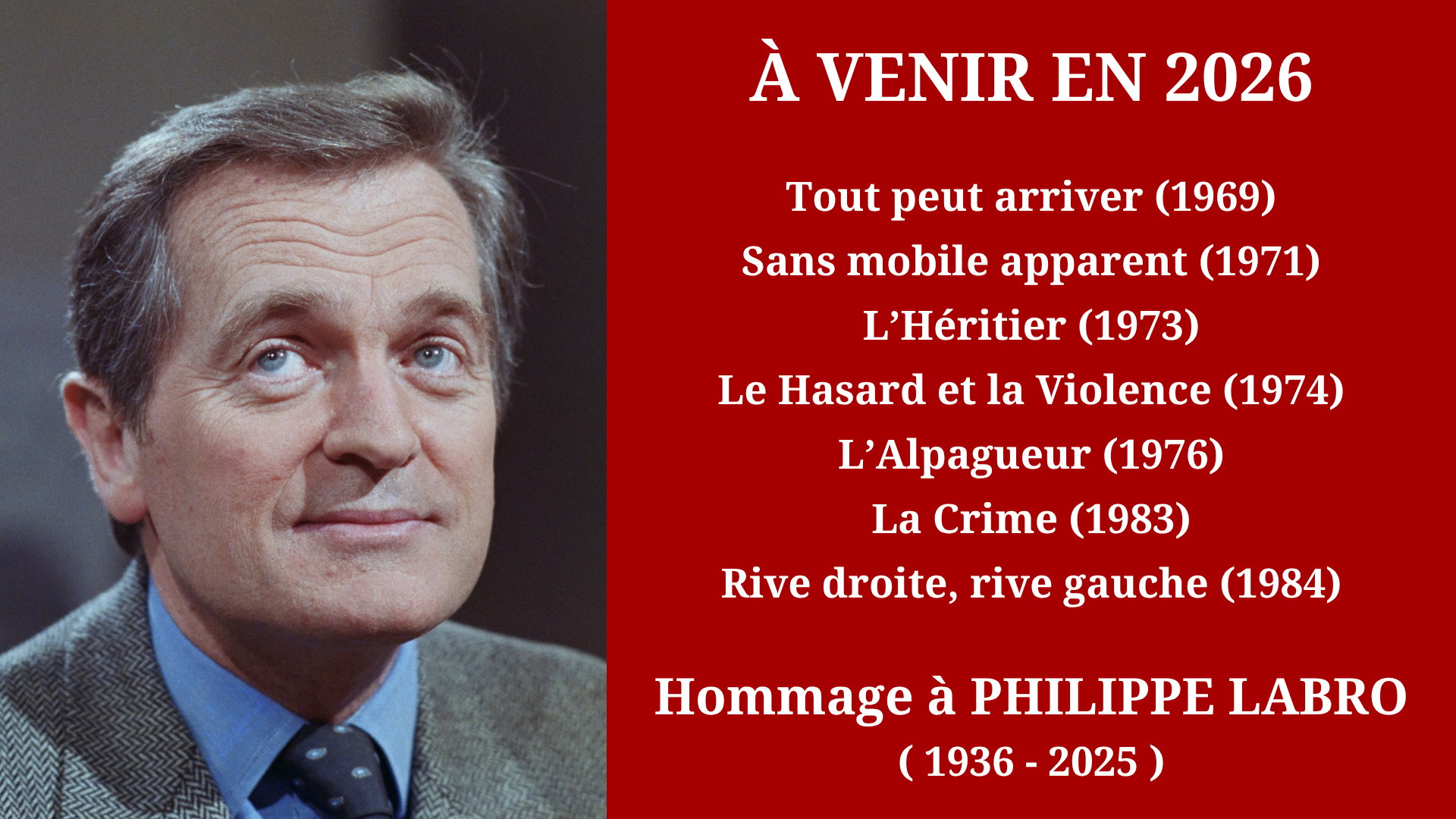 Cinéma Mac Mahon - Hommage à Philippe Labro