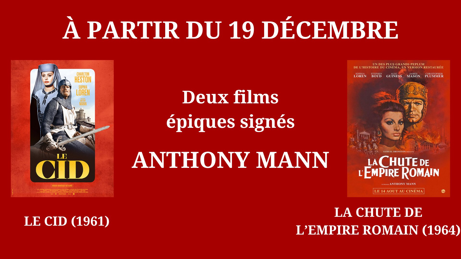 Cinéma Mac Mahon - SOLARIS - Anthony Mann - Le Cid - La Chute de l'empire romain