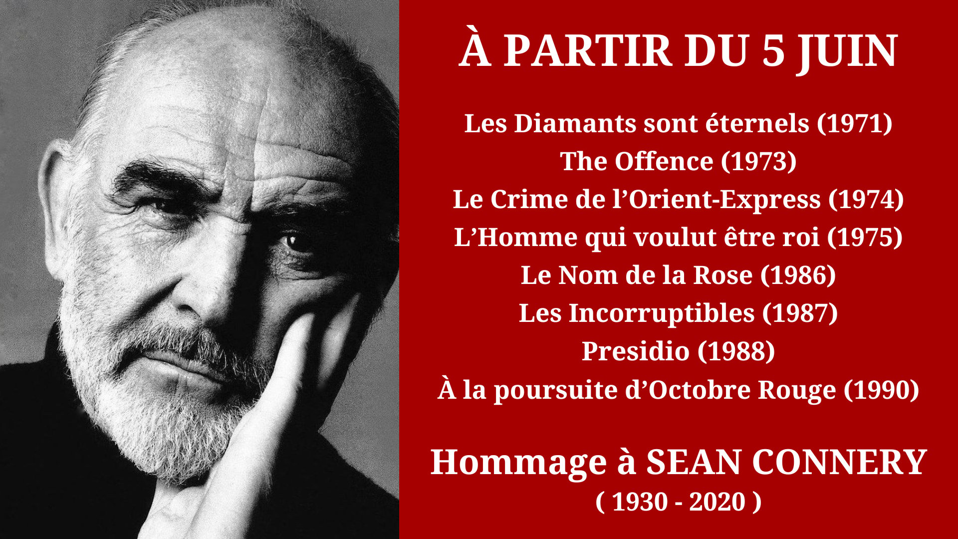 Cinéma Mac Mahon - Rétrospective Sean Connery 2