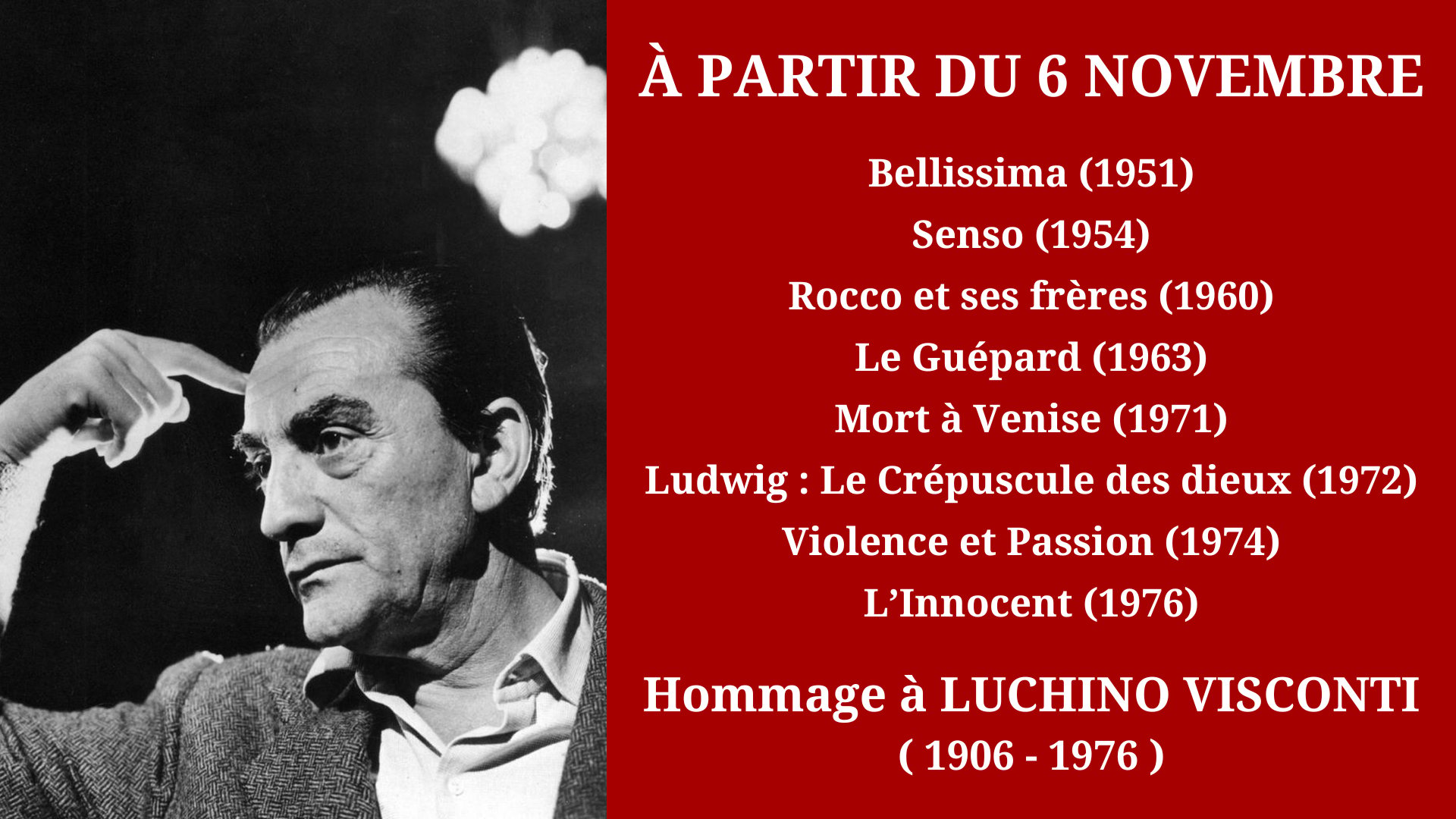 Cinéma Mac Mahon - Hommage à Luchino Visconti