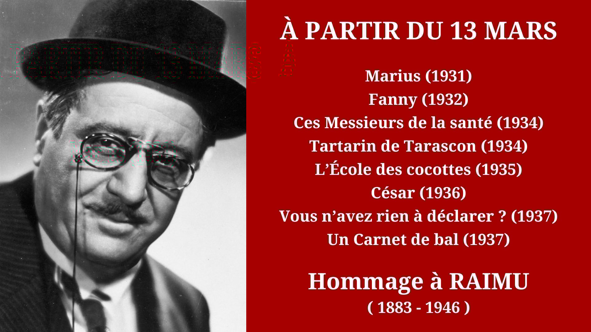 Cinéma Mac Mahon - Hommage à Raimu 1