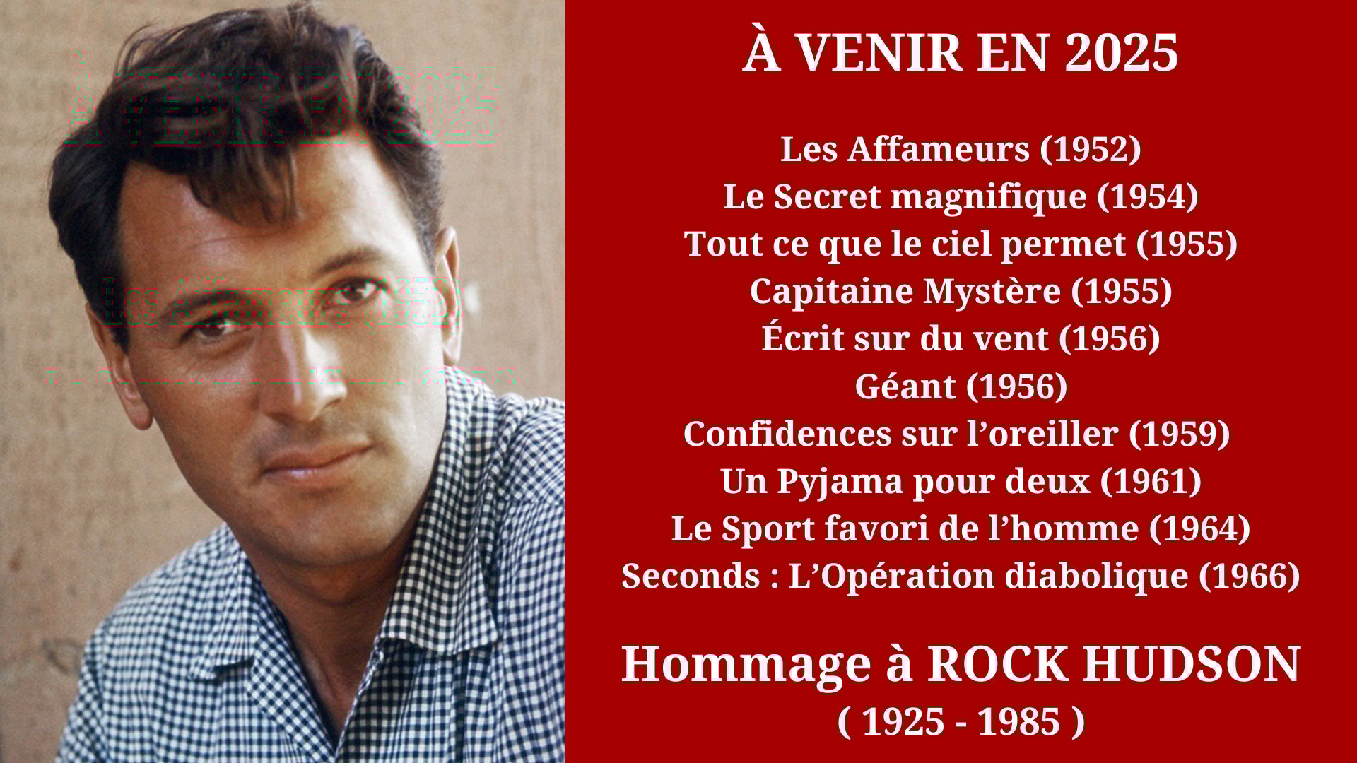 Cinéma Mac Mahon - Rétrospective hommage à Rock Hudson