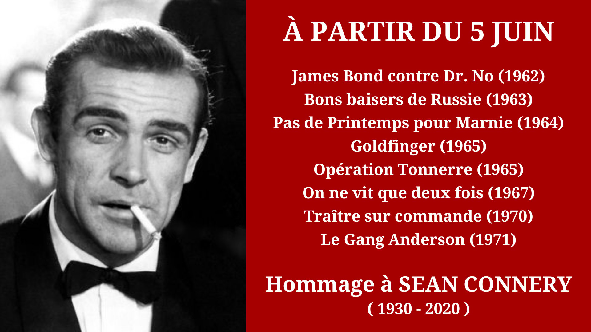 Cinéma Mac Mahon - Rétrospective Sean Connery 1