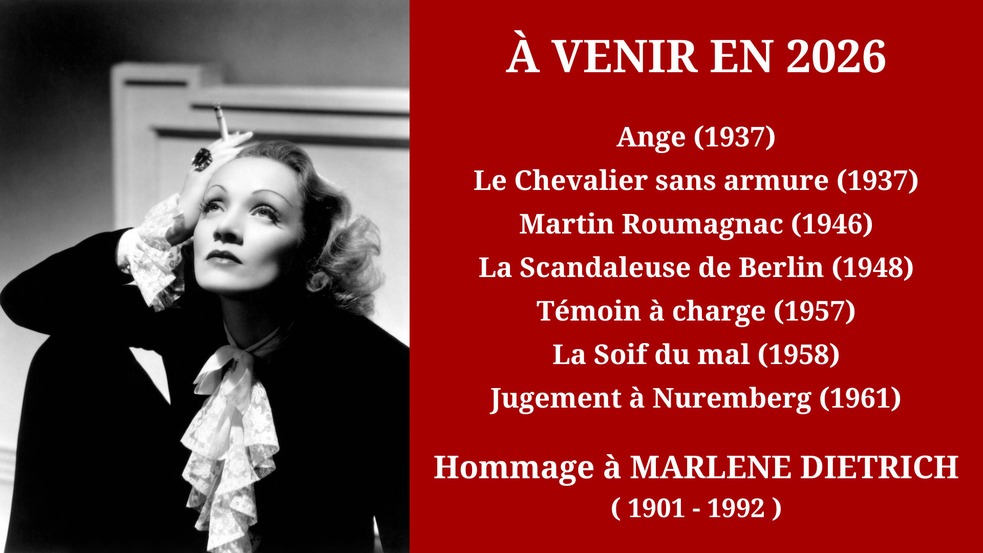 Cinéma Mac Mahon - Hommage à Marlene Dietrich 2