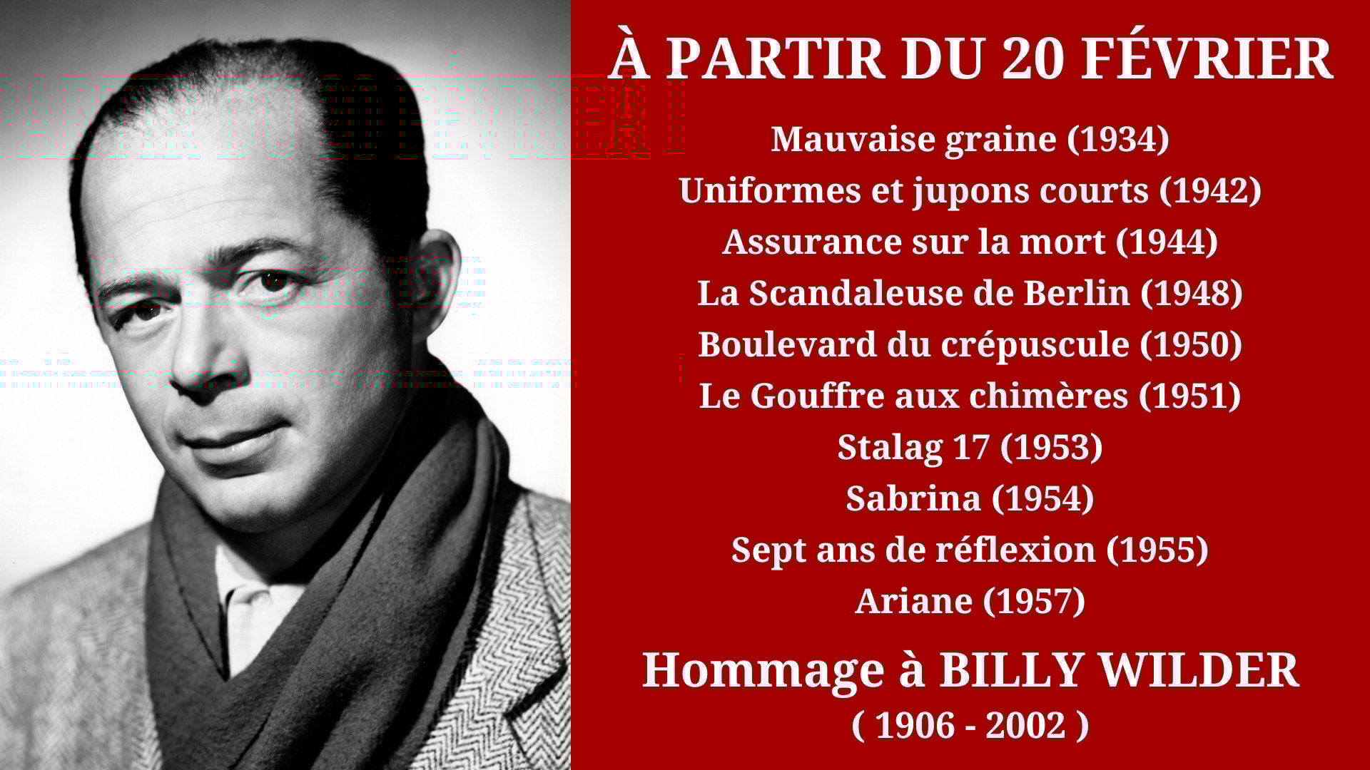 Cinéma Mac Mahon - Billy Wilder 1