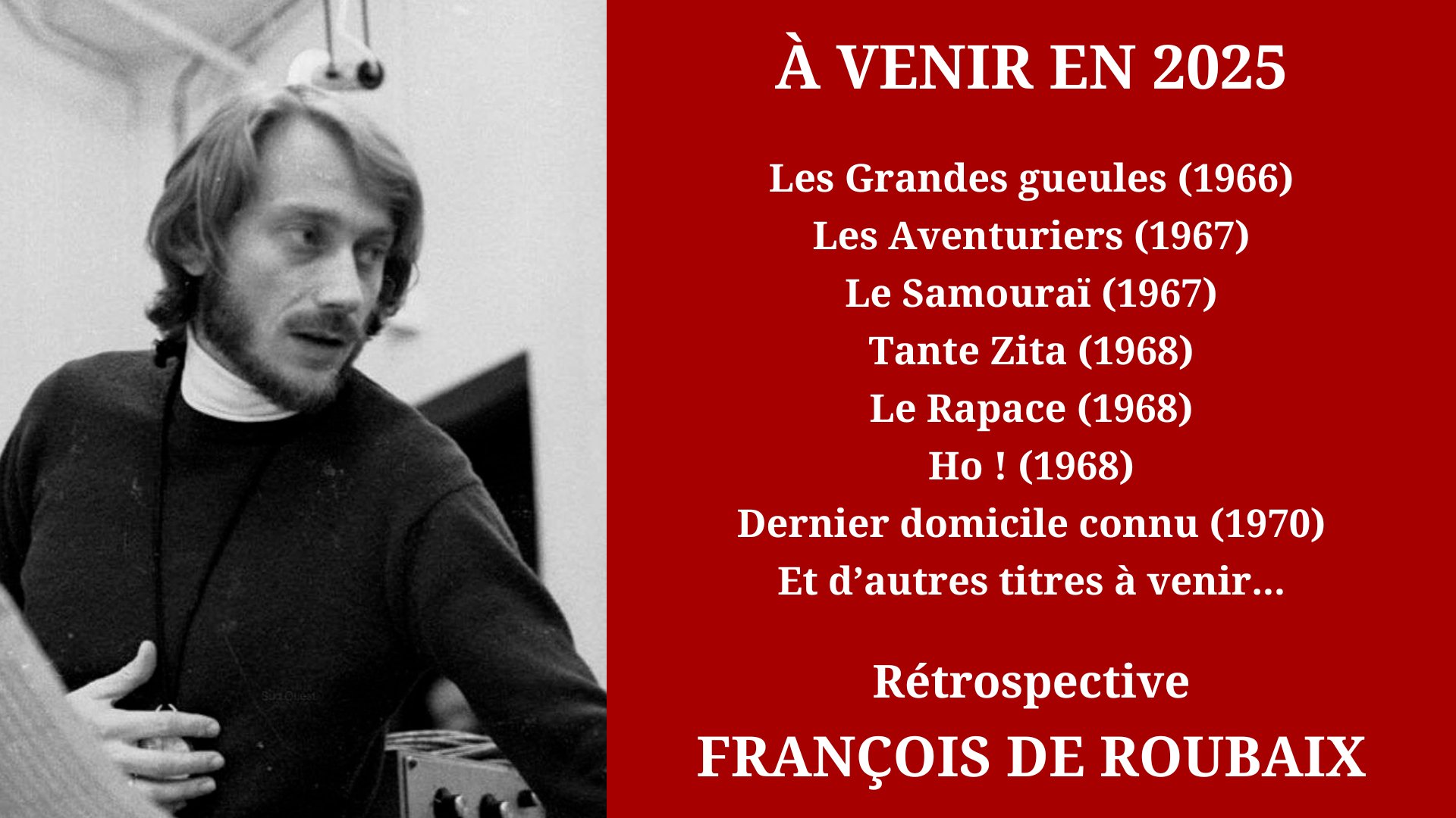 Cinéma Mac Mahon - Rétrospective François de Roubaix