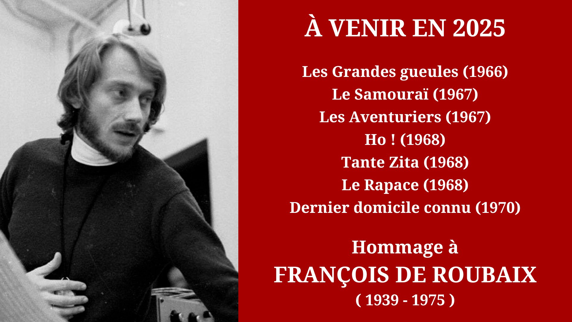 Cinéma Mac Mahon - Rétrospective François de Roubaix