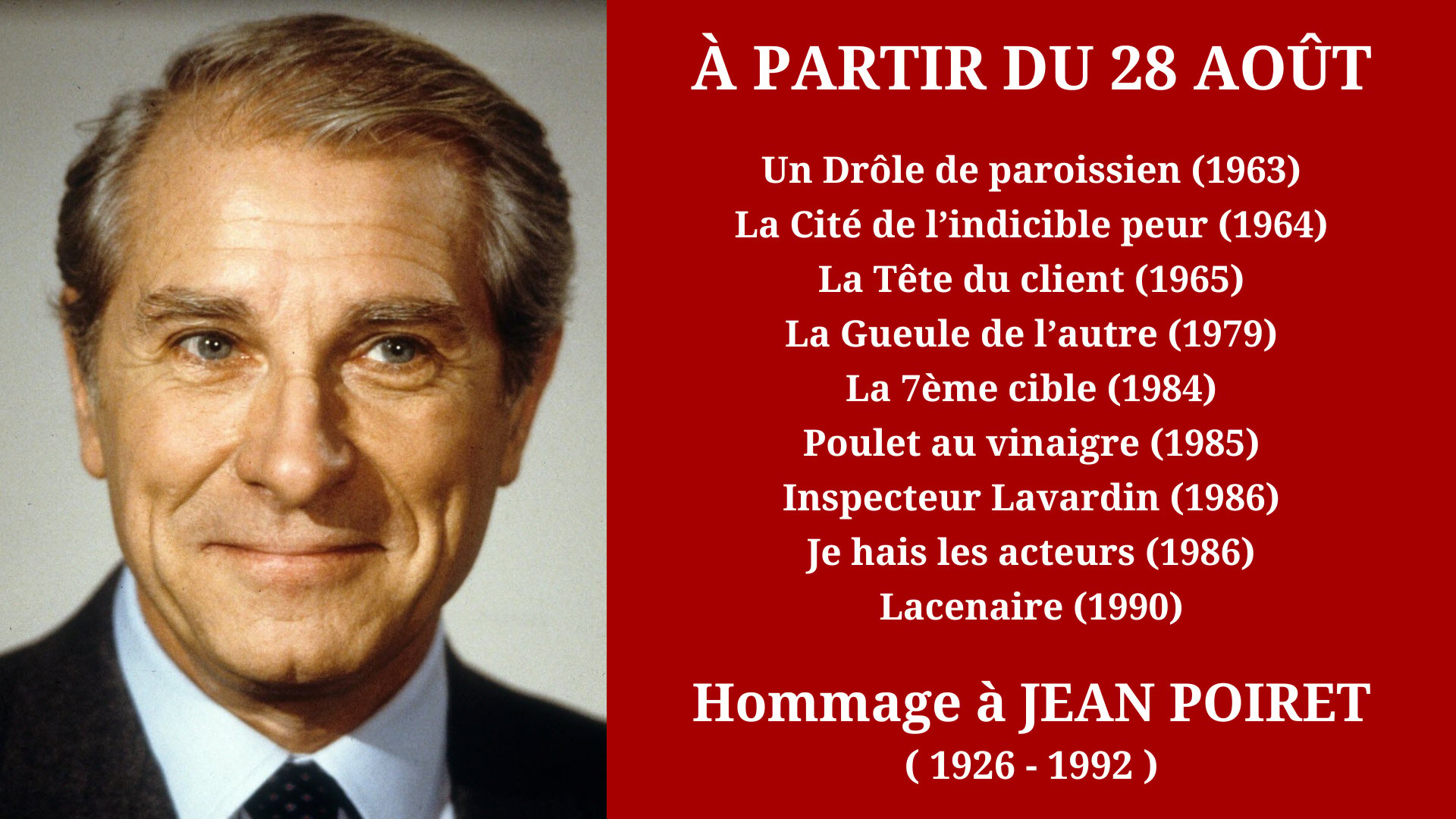 Cinéma Mac Mahon - Hommage à Jean Poiret