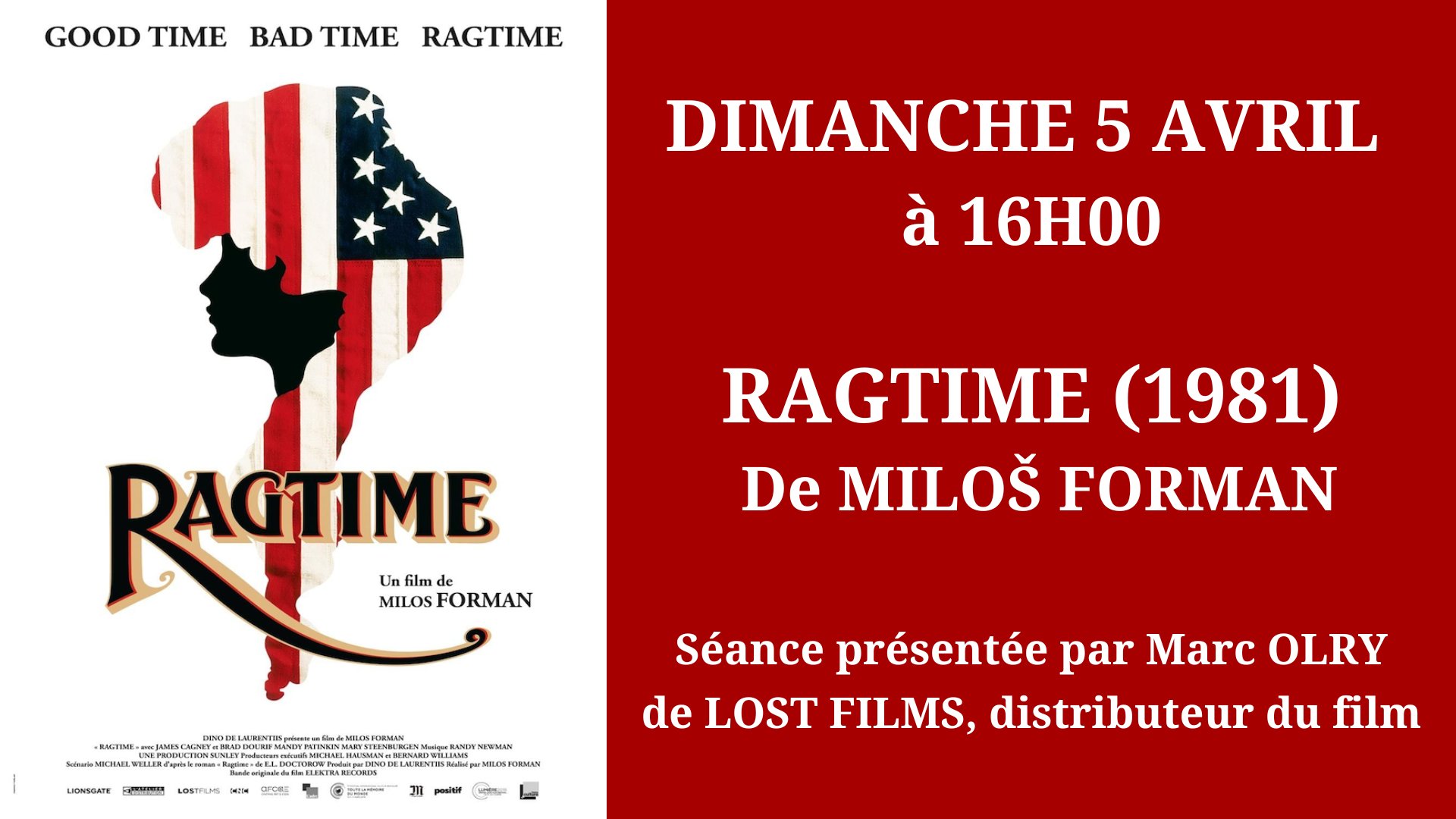 Cinéma Mac Mahon - Milos Forman - Ragtime - Marc Olry - Lost Films