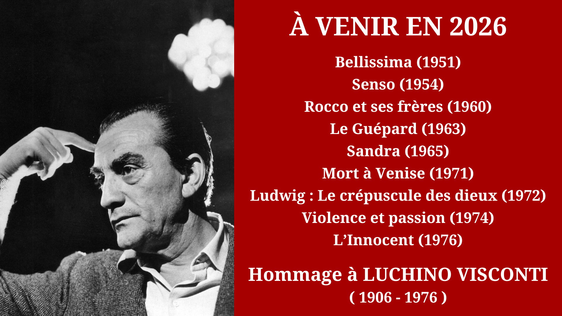 Cinéma Mac Mahon - Hommage à Luchino Visconti