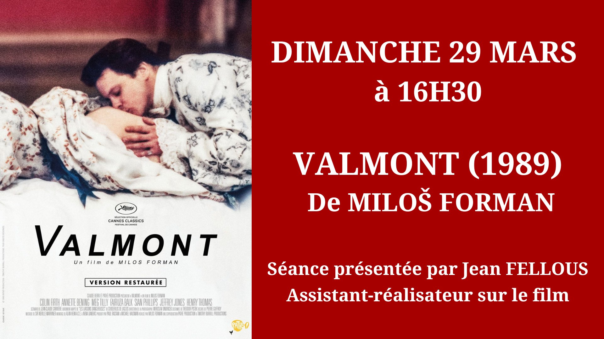 Cinéma Mac Mahon - Milos Forman - Valmont - Jean Fellous