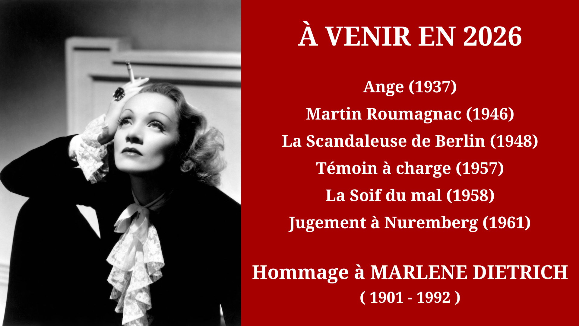 Cinéma Mac Mahon - Hommage à Marlene Dietrich 2