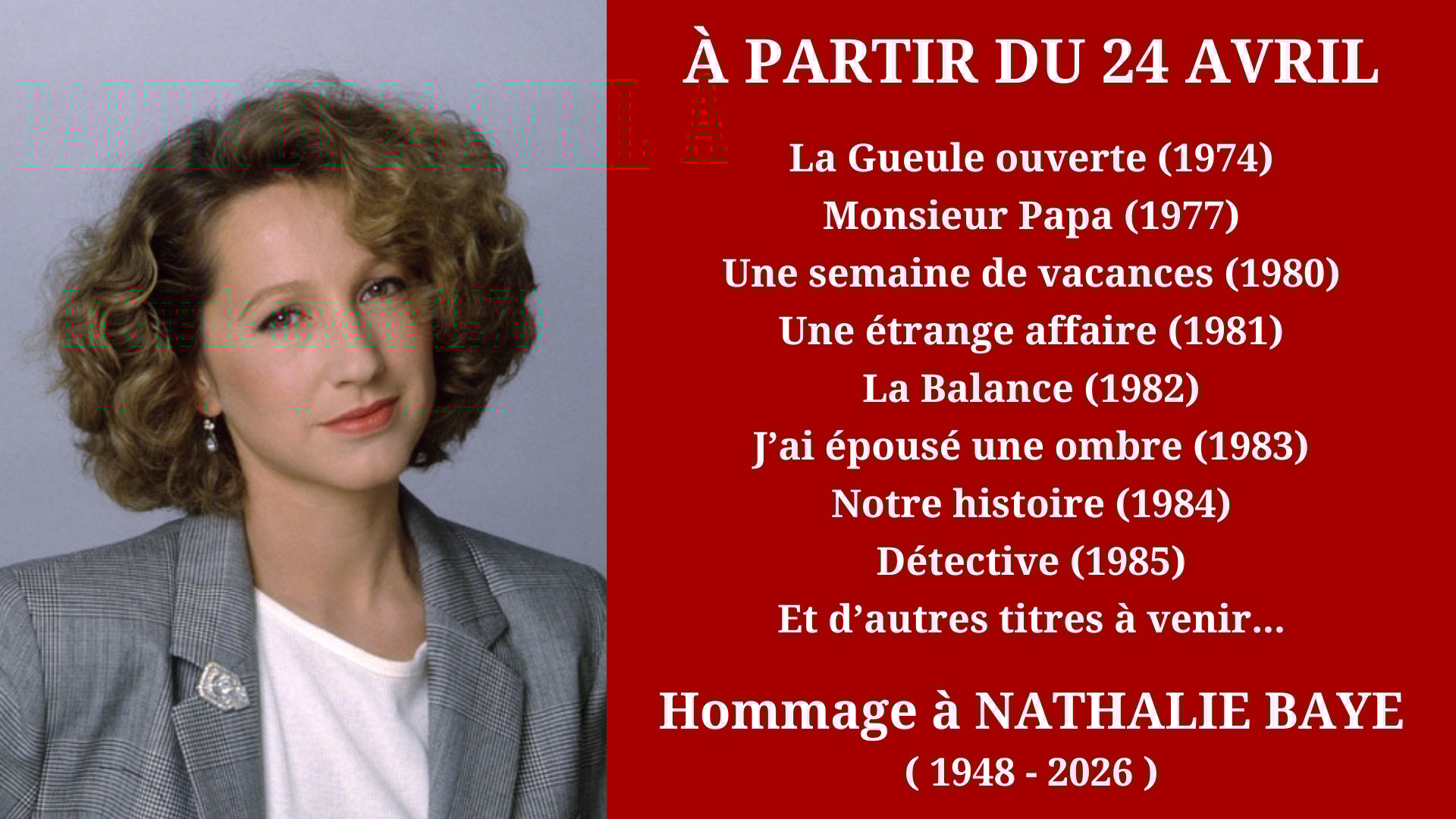 Cinéma Mac Mahon - Nathalie Baye