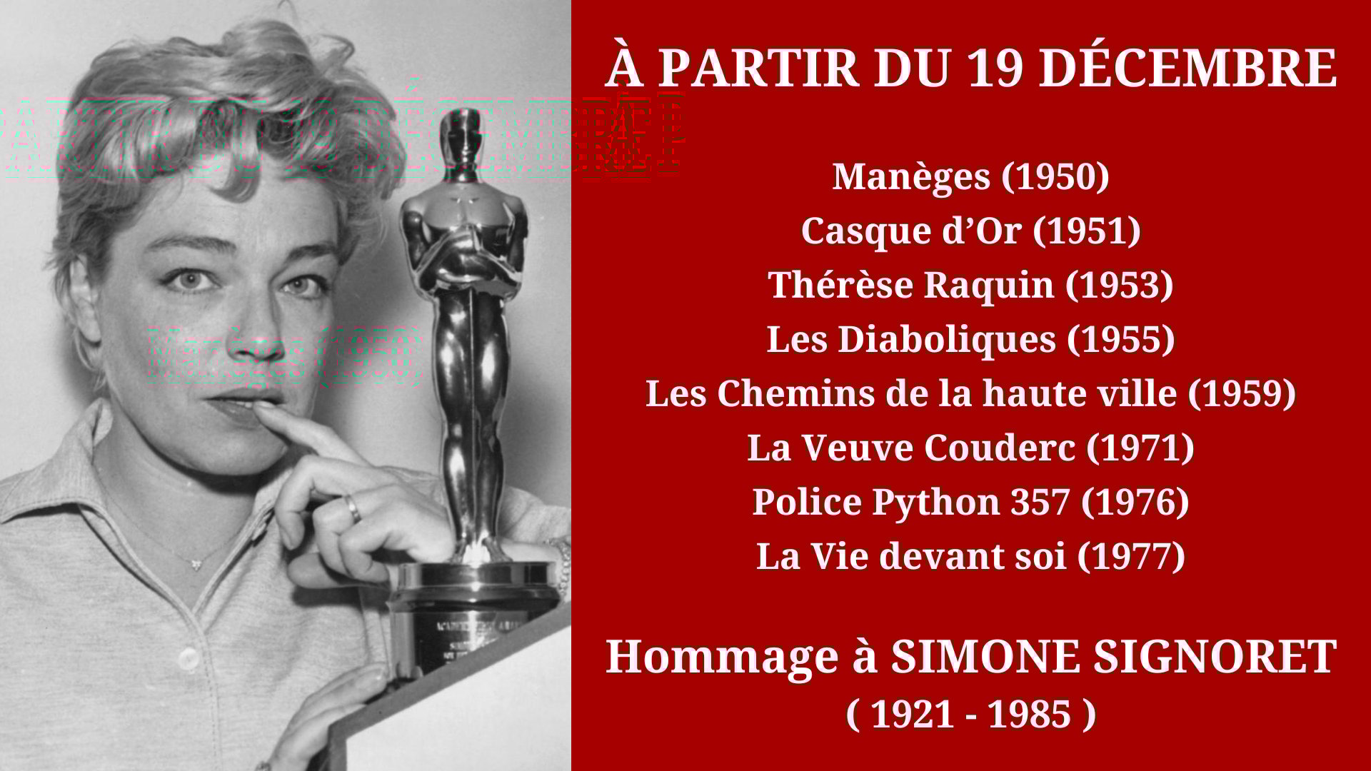 Cinéma Mac Mahon - Hommage à Simone Signoret
