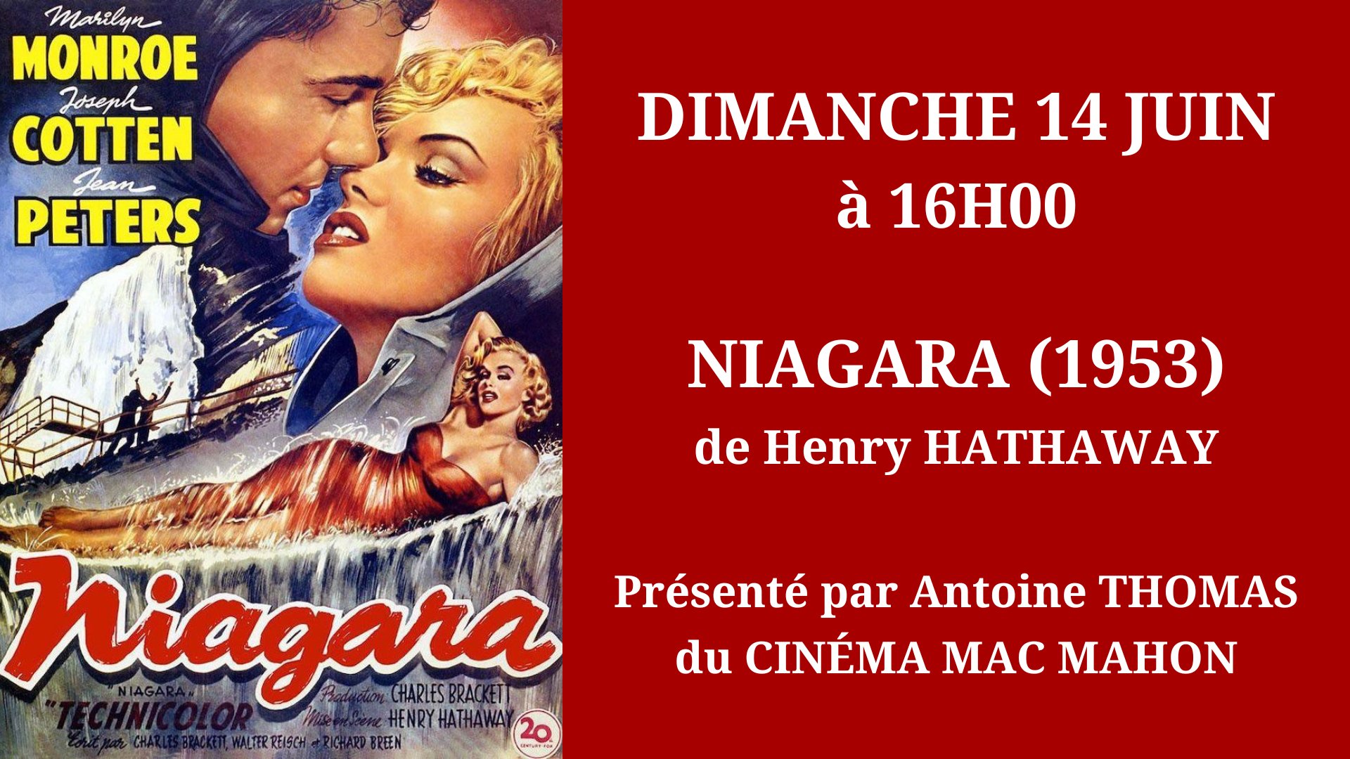 Cinéma Mac Mahon - Hommage à Marilyn Monroe - Niagara - Antoine Thomas