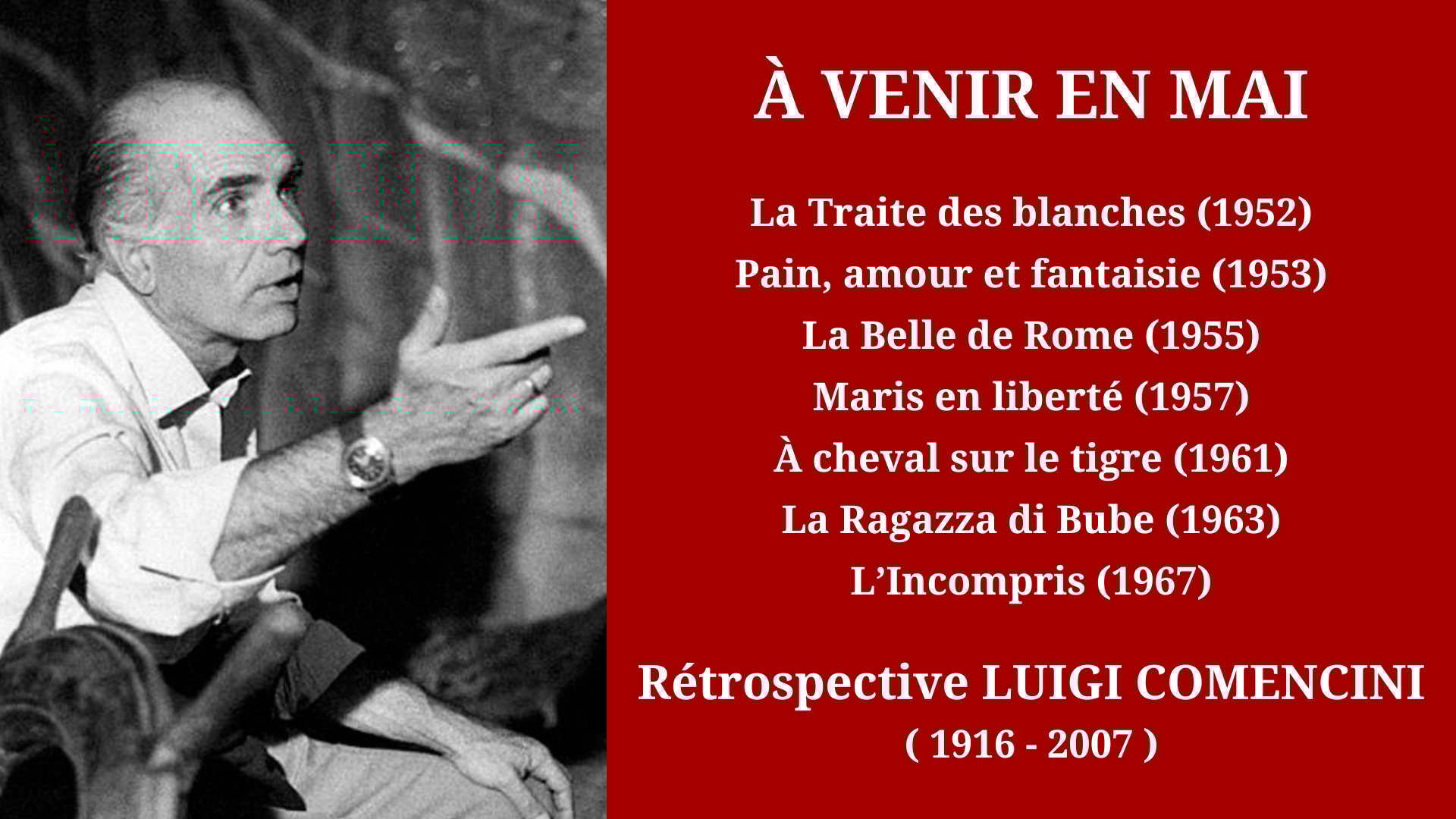 Cinéma Mac Mahon - Rétrospective Luigi Comencini 1