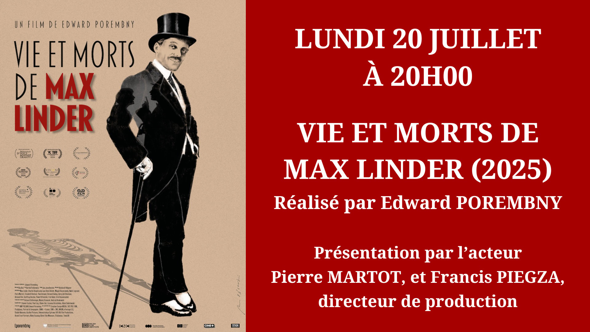 Cinéma Mac Mahon - Vie et morts de Max Linder