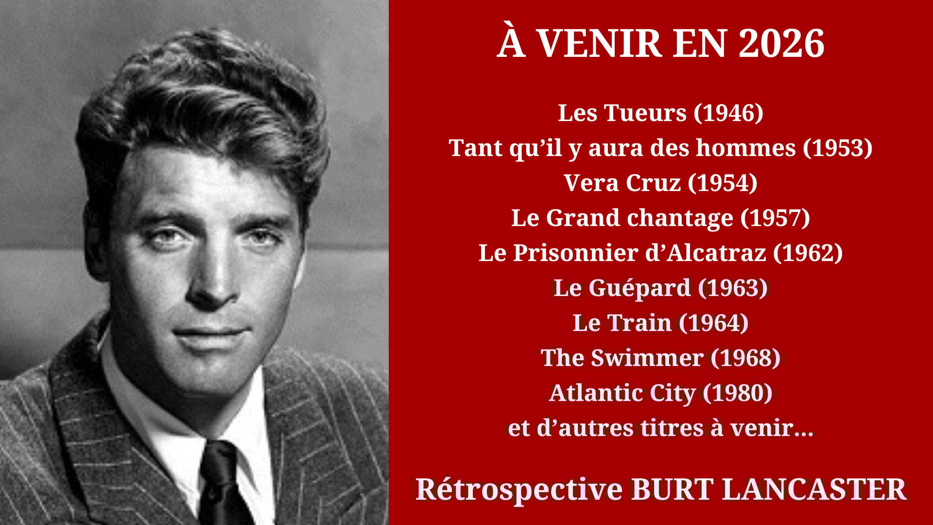 Cinéma Mac Mahon - Rétrospective Burt Lancaster