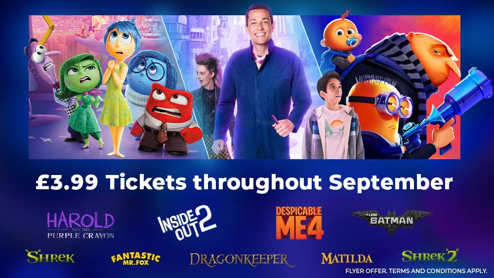 £3.99 Family Film Tickets throughout September