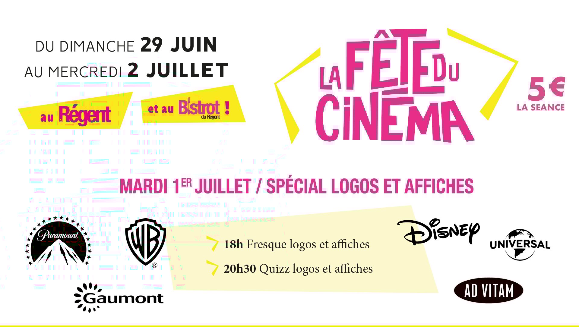 Fête du cinéma Mardi 1er juillet