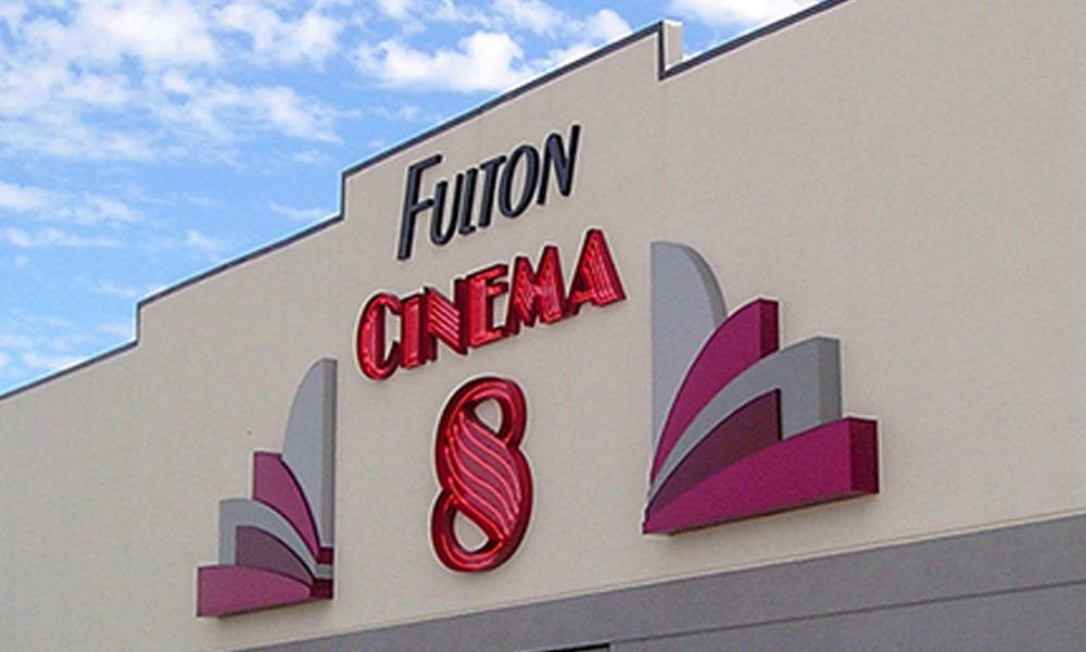 exterior of theatre showing B&B Theaters sign