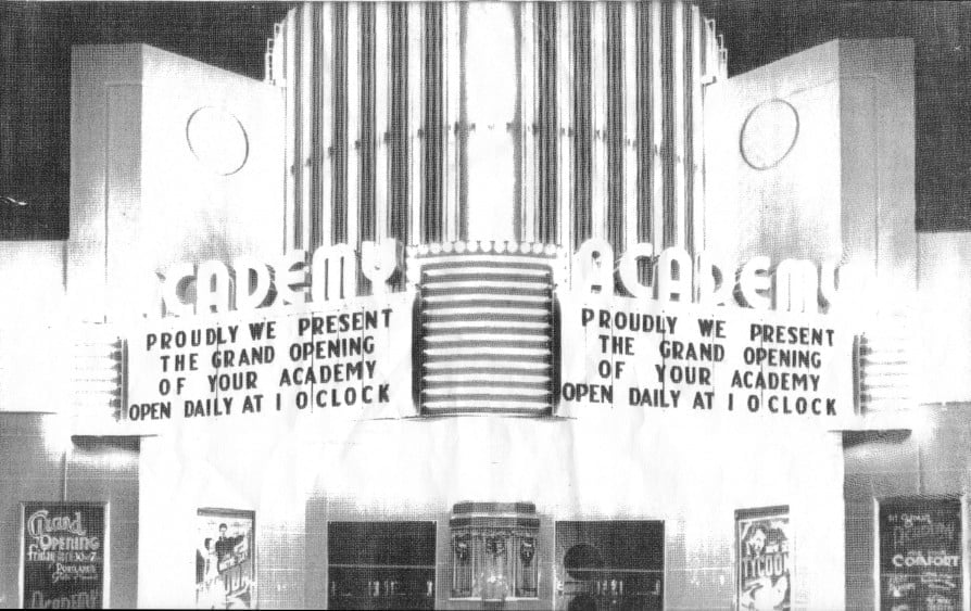 academy theater from the outside opening