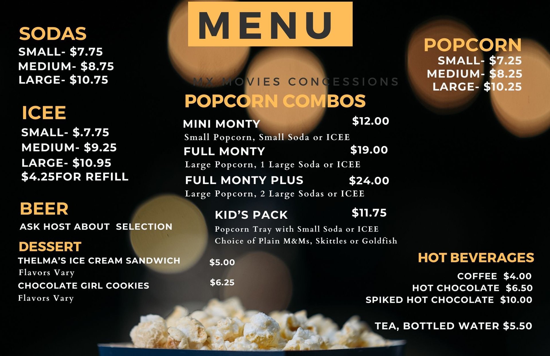 Concession Menu