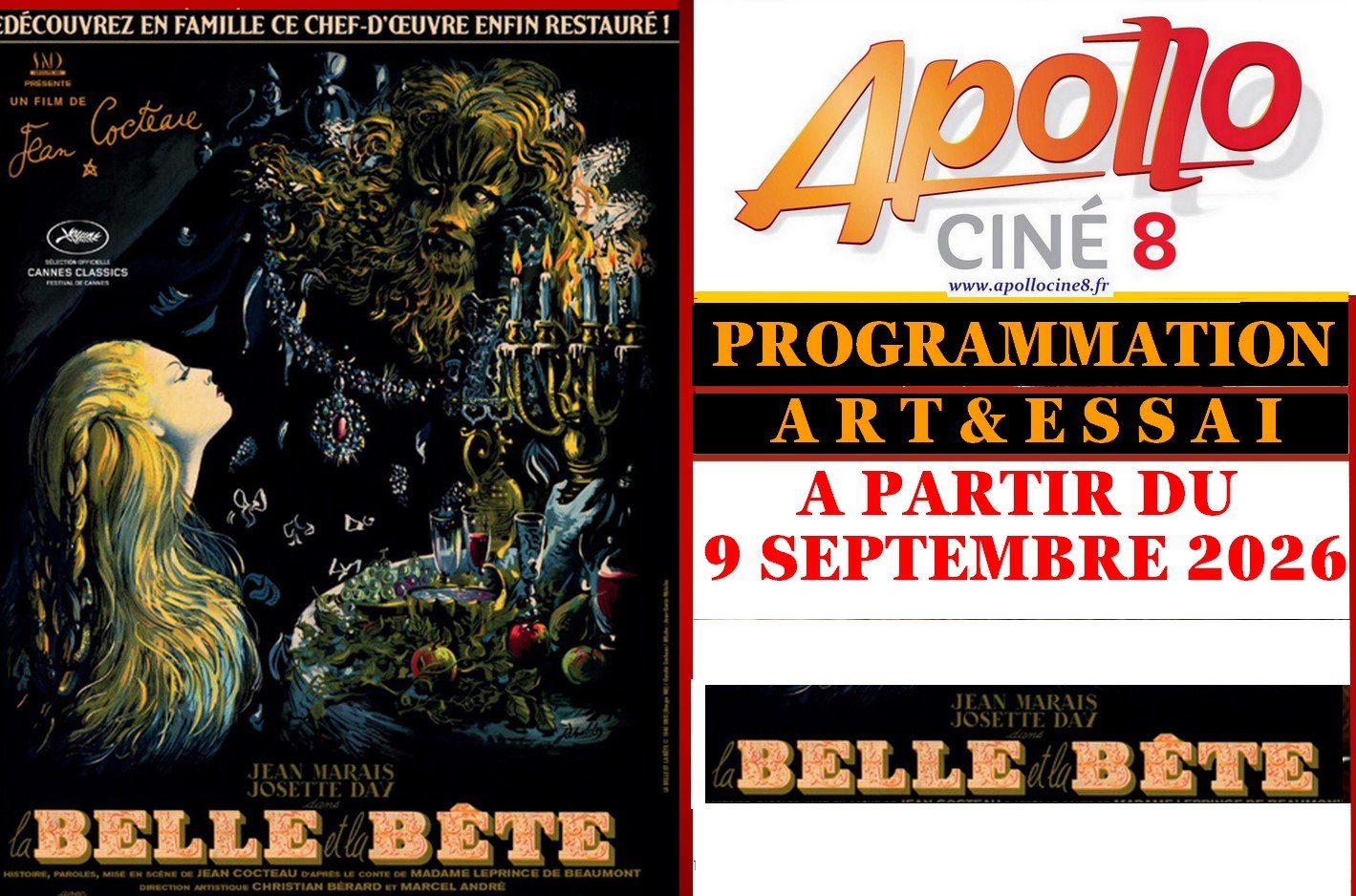 A partir du 9 septembre : La belle et la bête