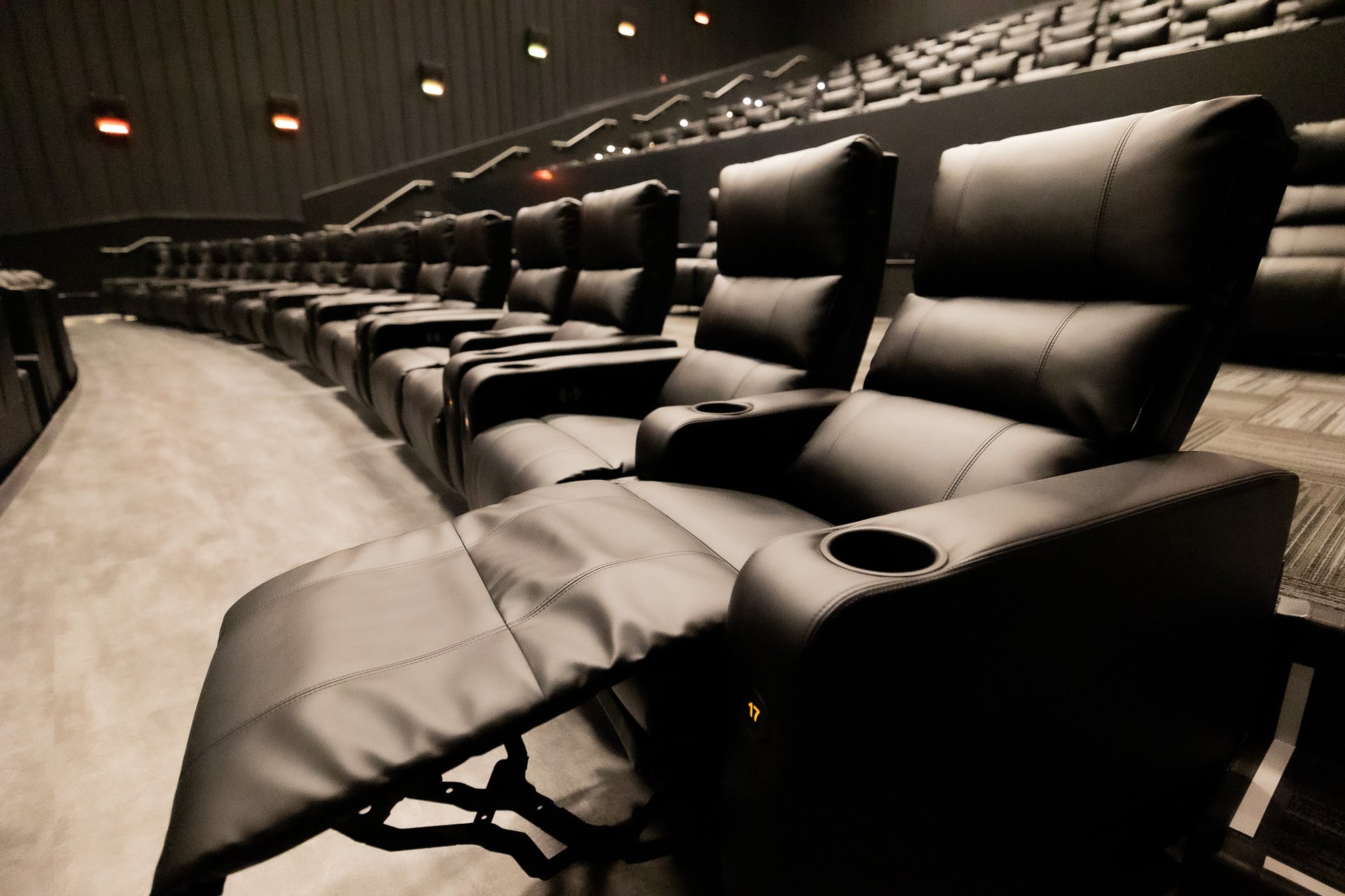 Heated recliner seats at B&B Theatres Macedonia 15, Ohio's family movie theatre