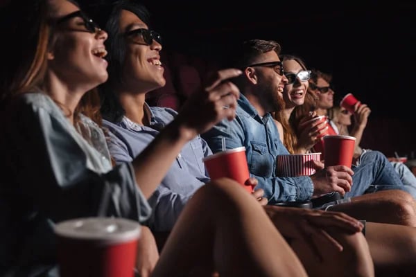 People Watching A Film In The Cinema