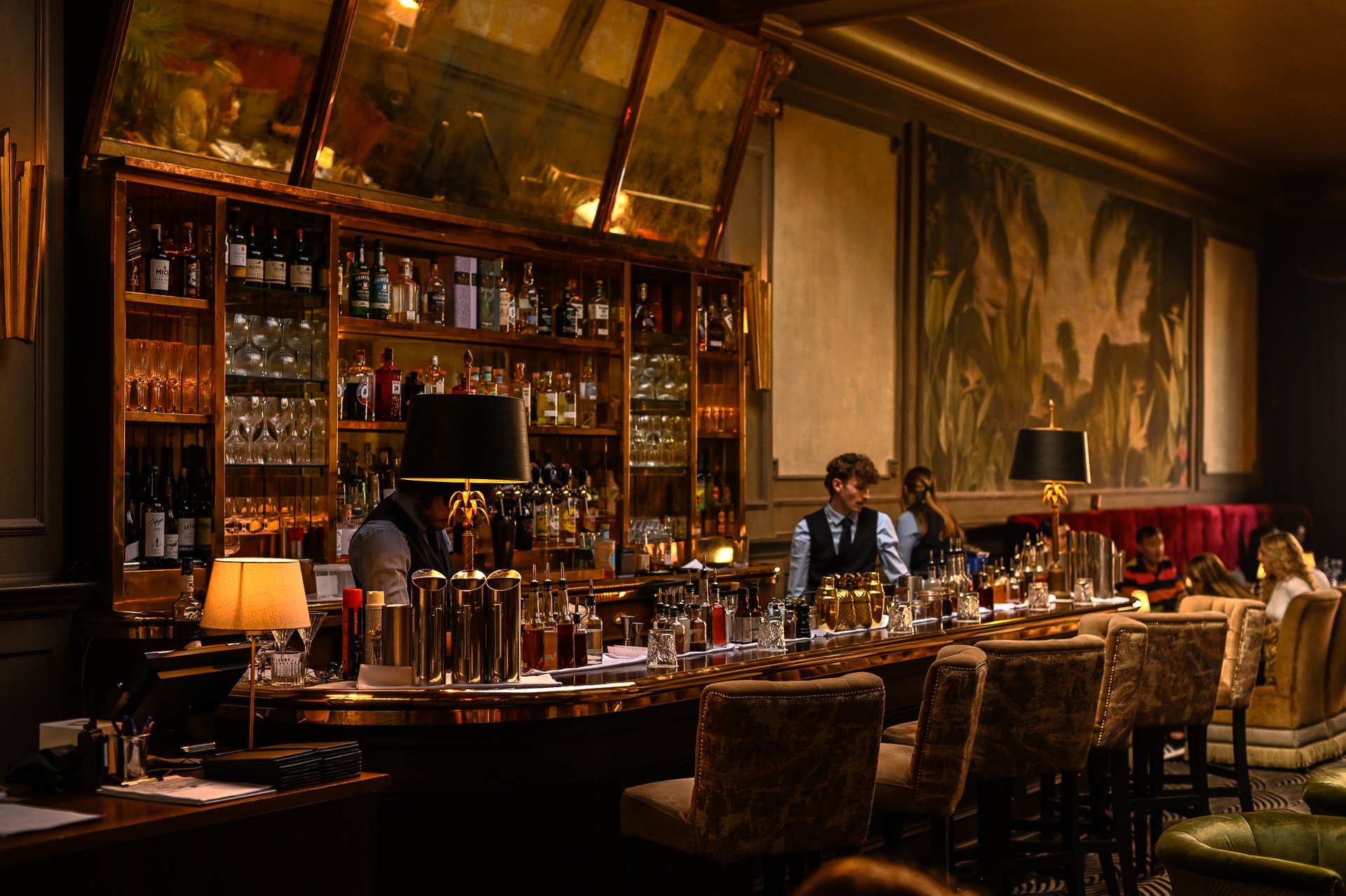 Cocktail bar with seating 