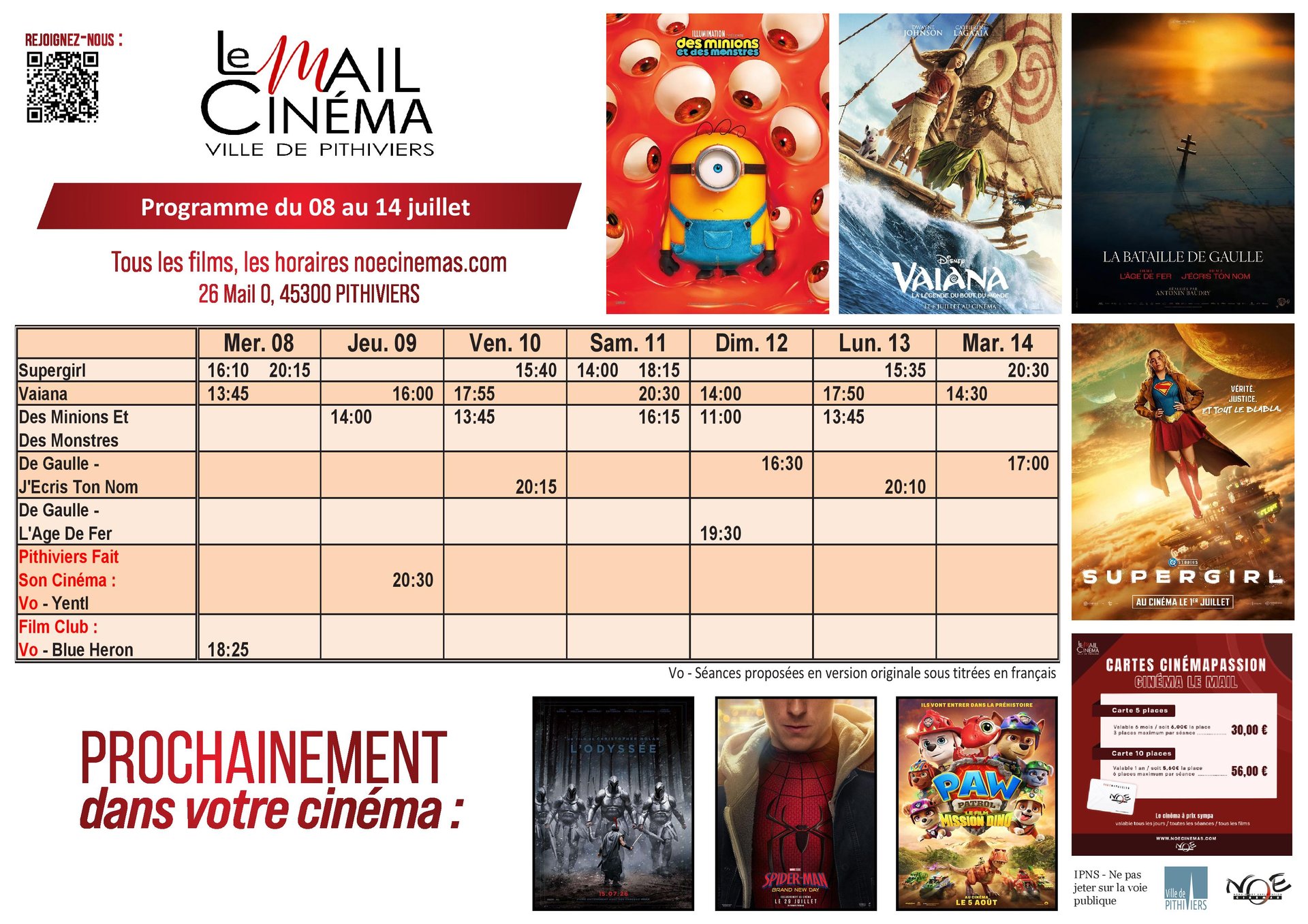 Programmation de la semaine