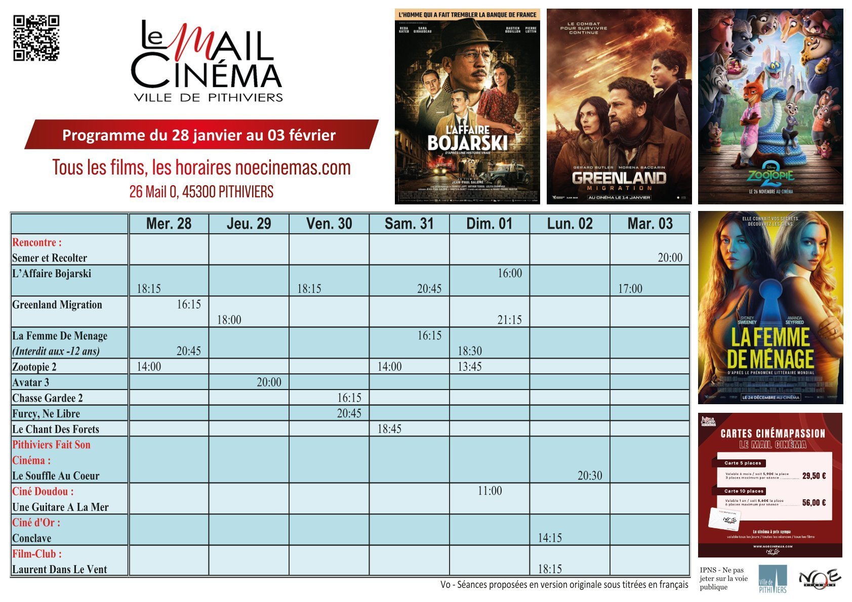 Programmation de la semaine