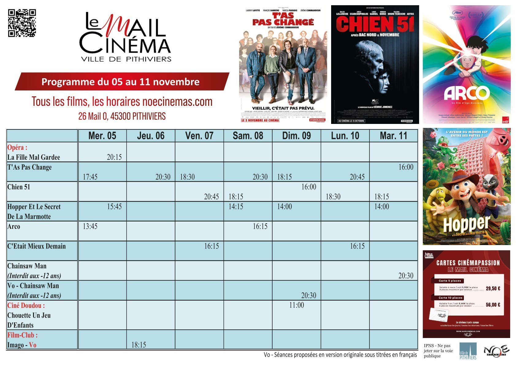 Programmation de la semaine