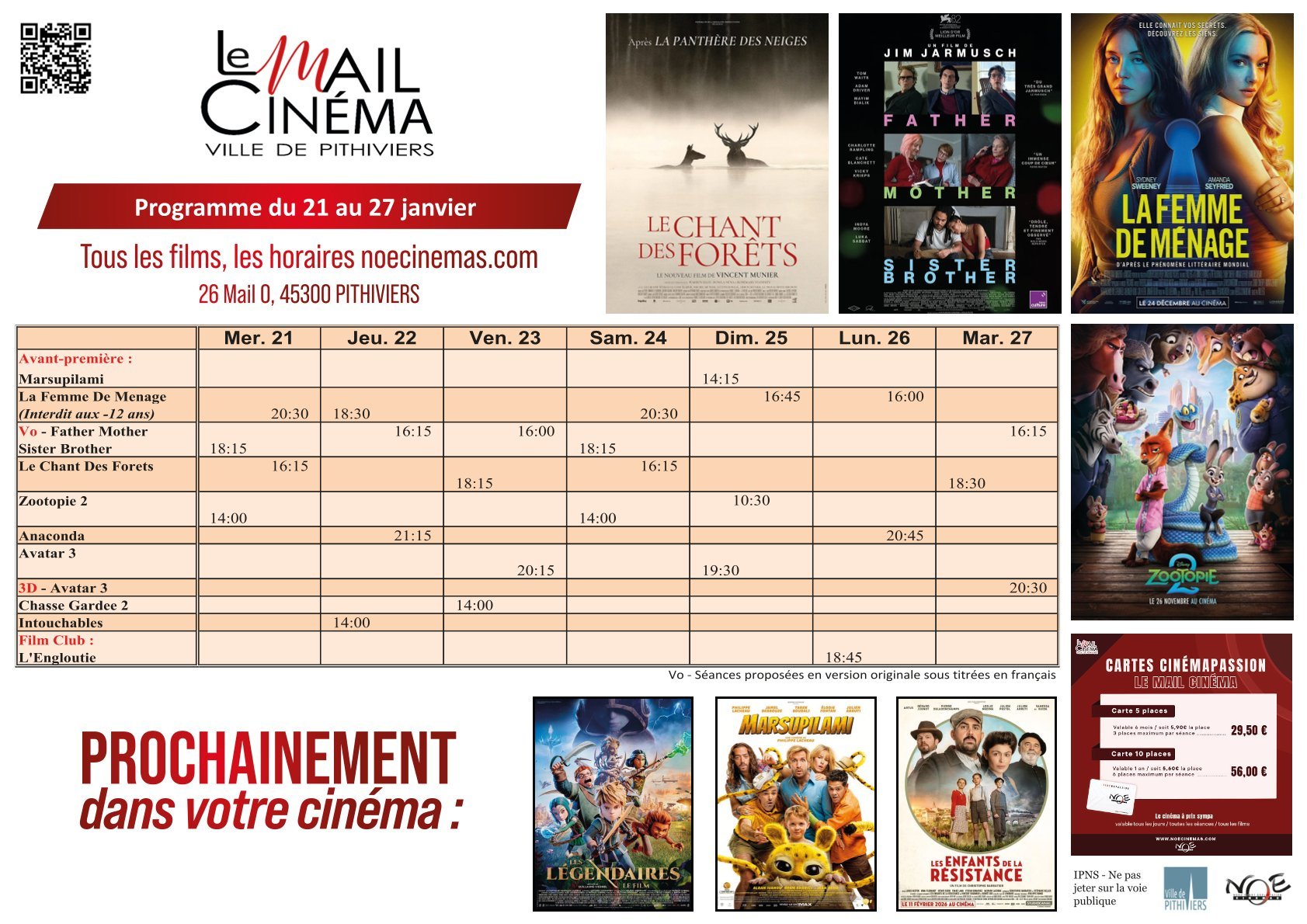 Programmation de la semaine