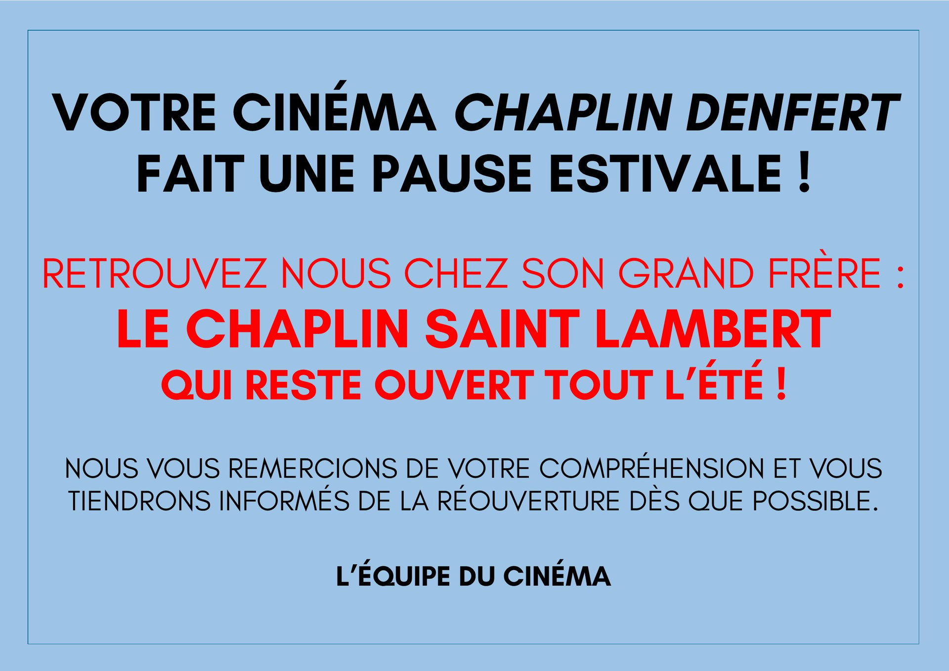 Annulation des séances