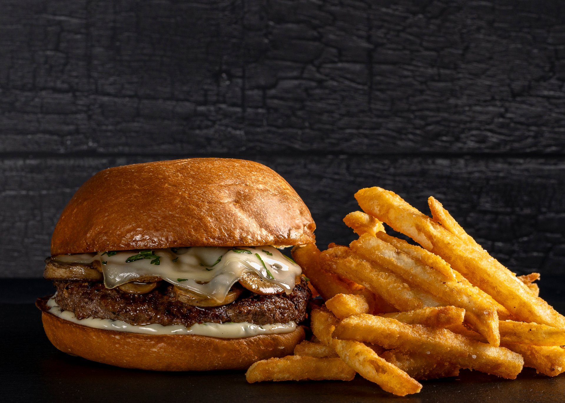 MUSHROOM SWISS BURGER