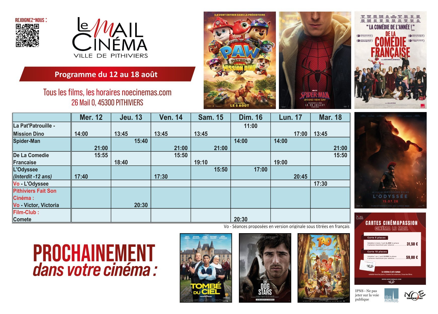Programmation de la semaine