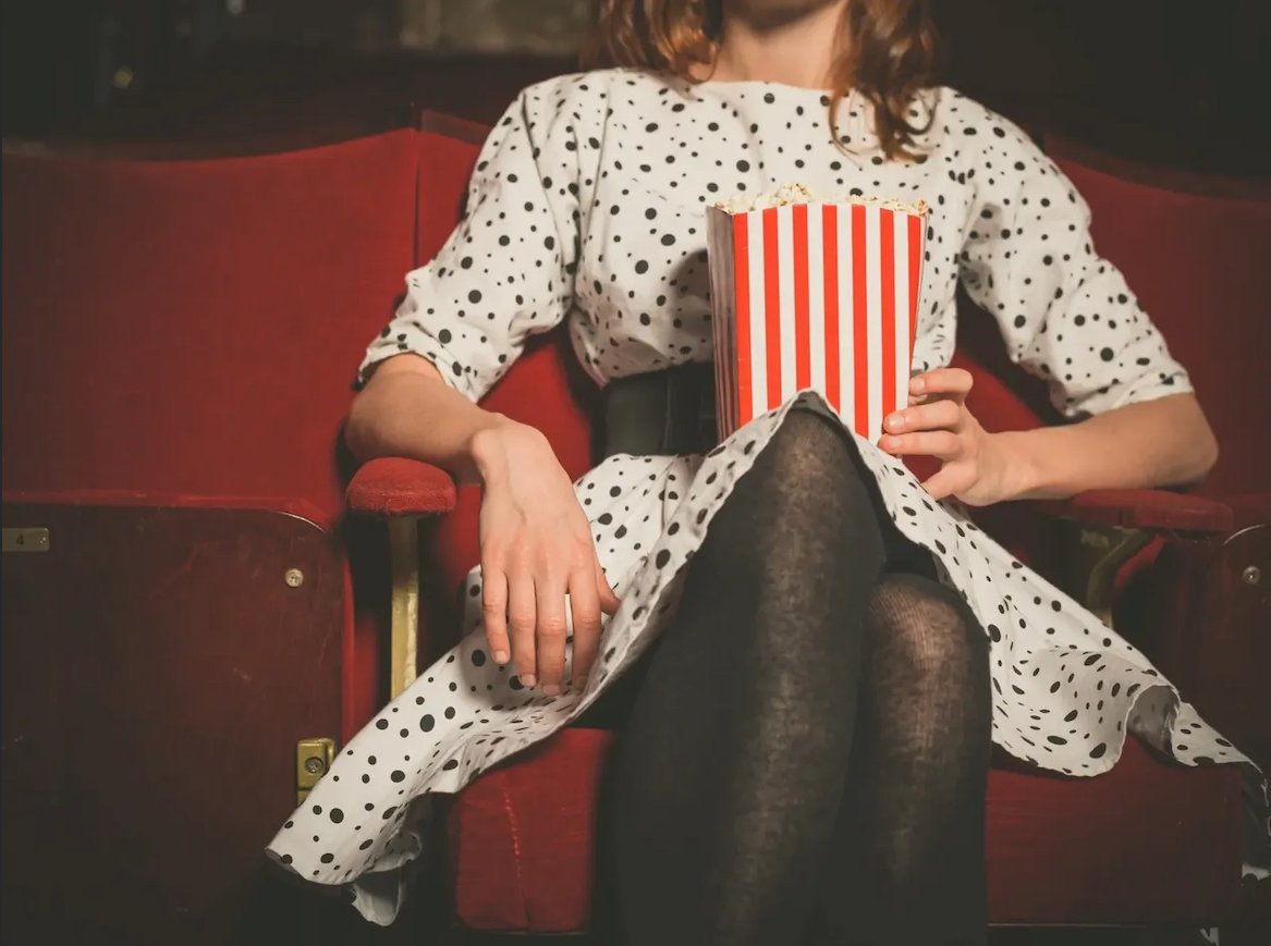 lady with popcorn