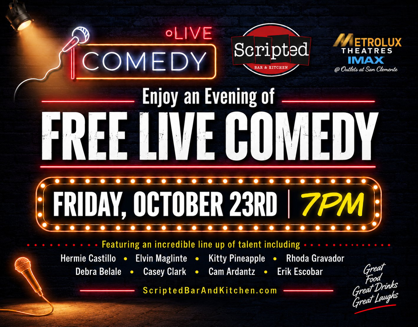 Live Comedy at Scripted Bar & Kitchen
