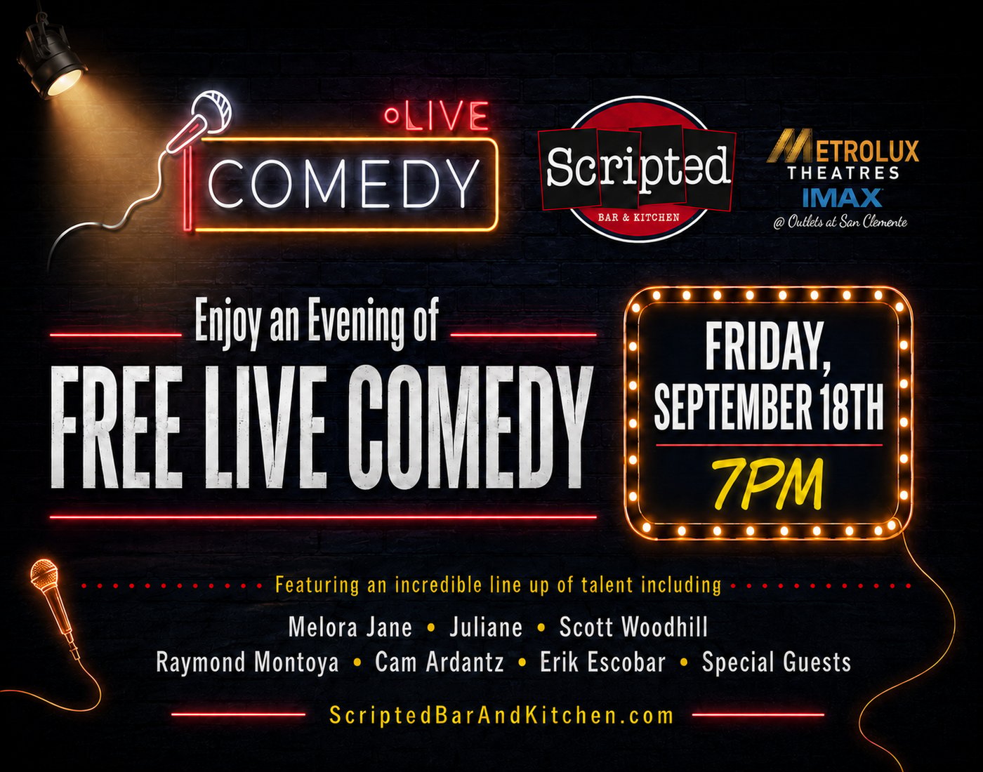 Live Comedy at Scripted Bar & Kitchen
