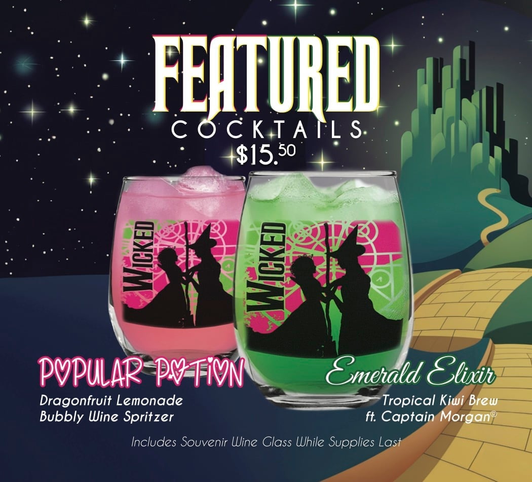 Featured Wicked Cocktails: Popular Potion & Emerald Elixir for $15.50 each