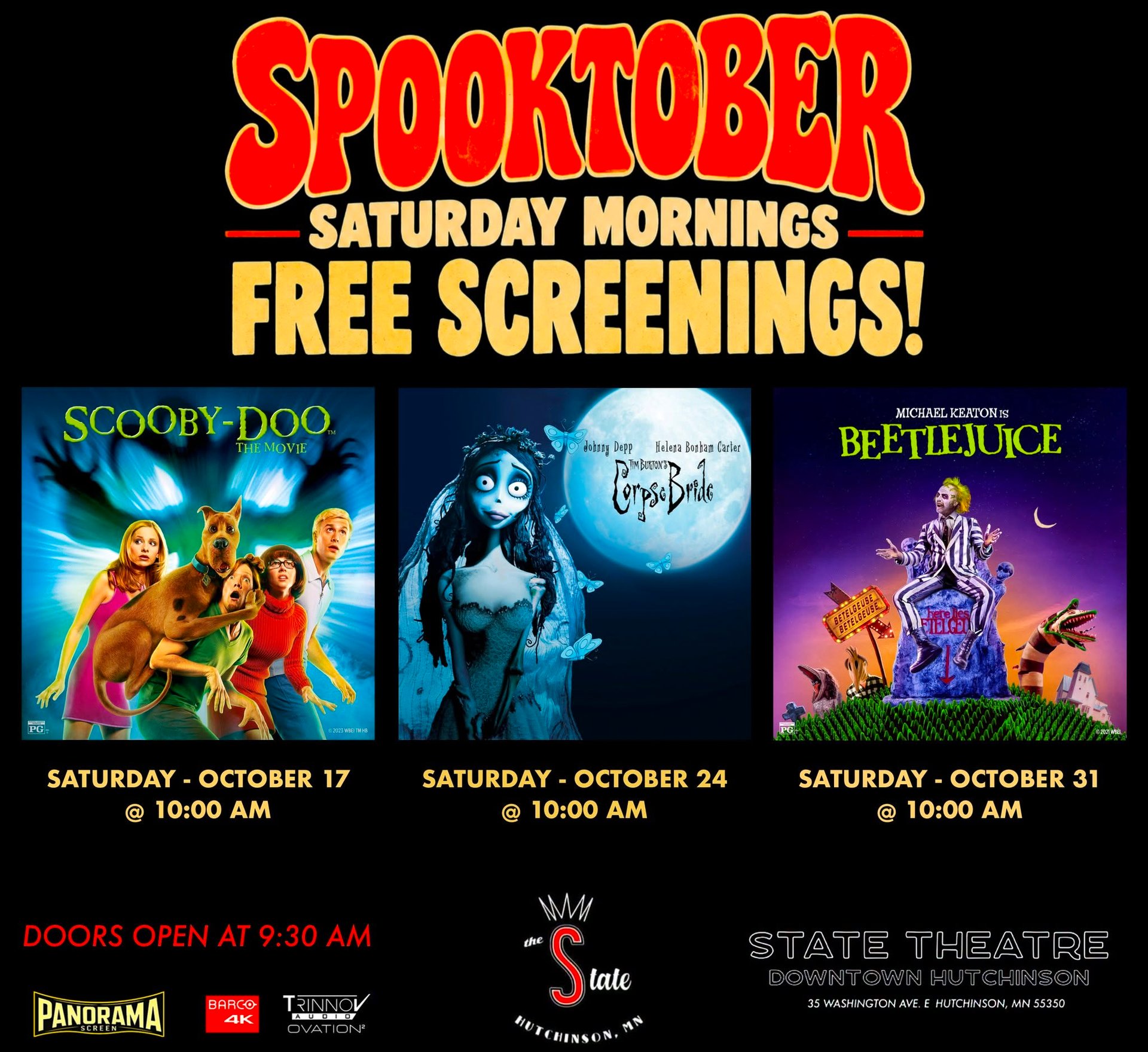 Free Saturday Screenings October 2026