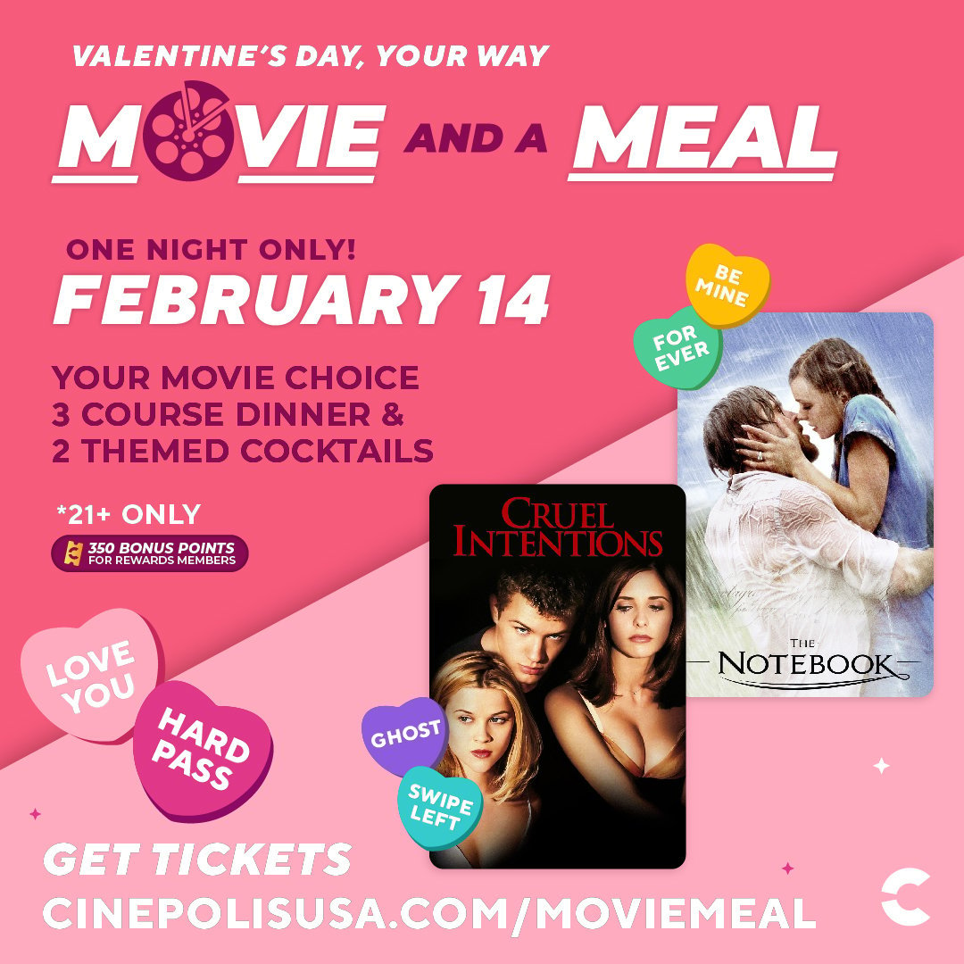 Valentines Event at Cinepolis and Moviehouse and Eatery