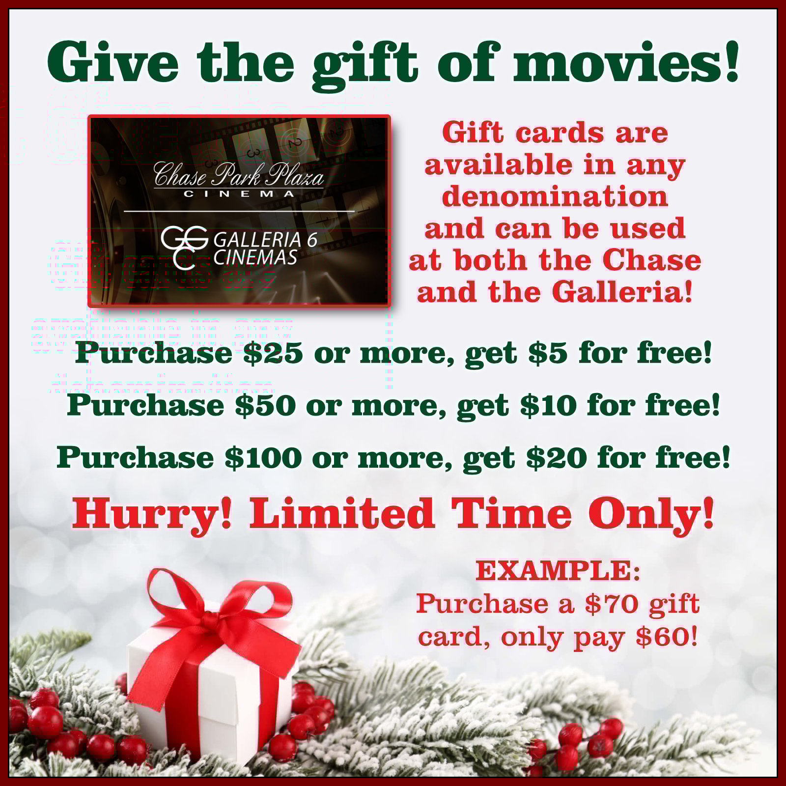 Gift Card Holiday Promotion