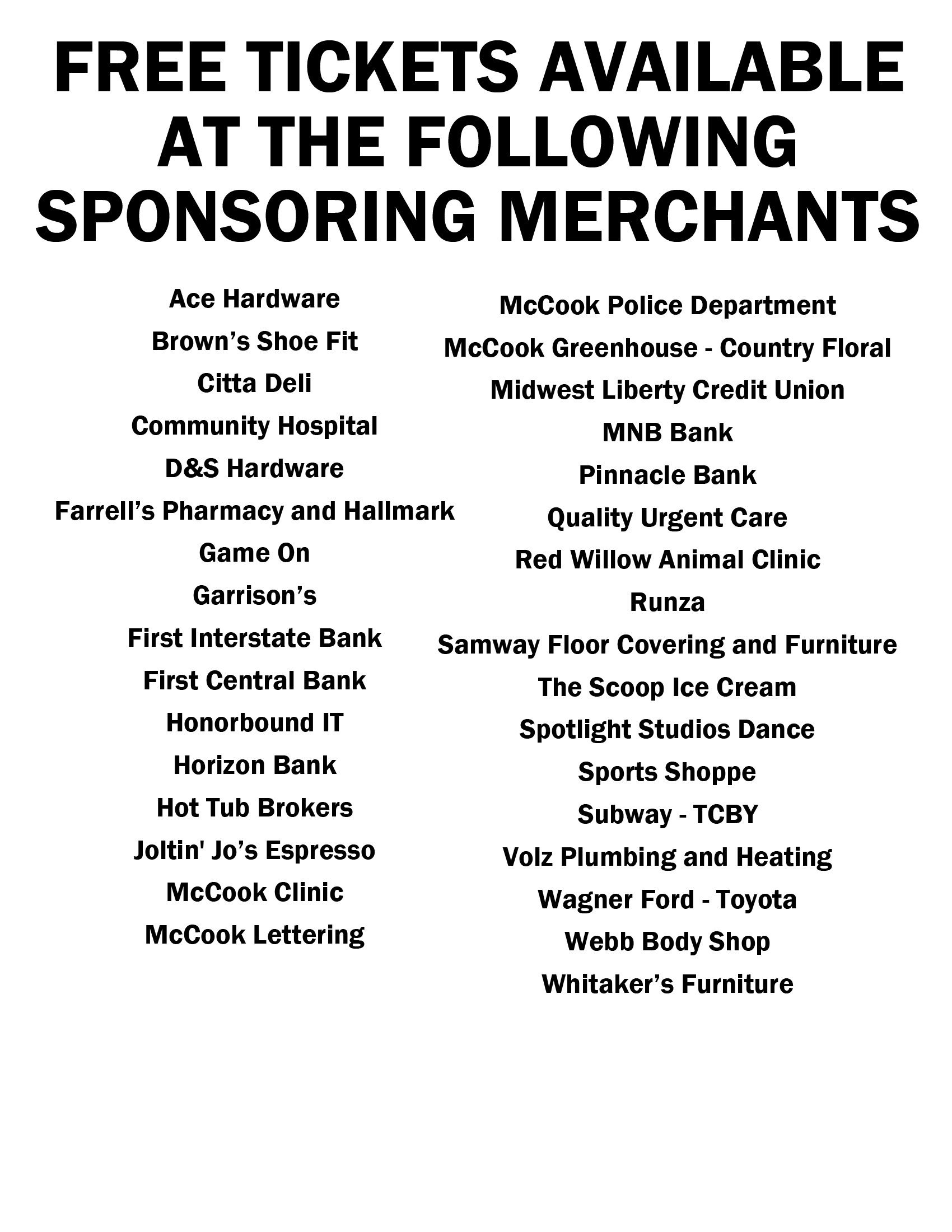 Sponsor List 2025
