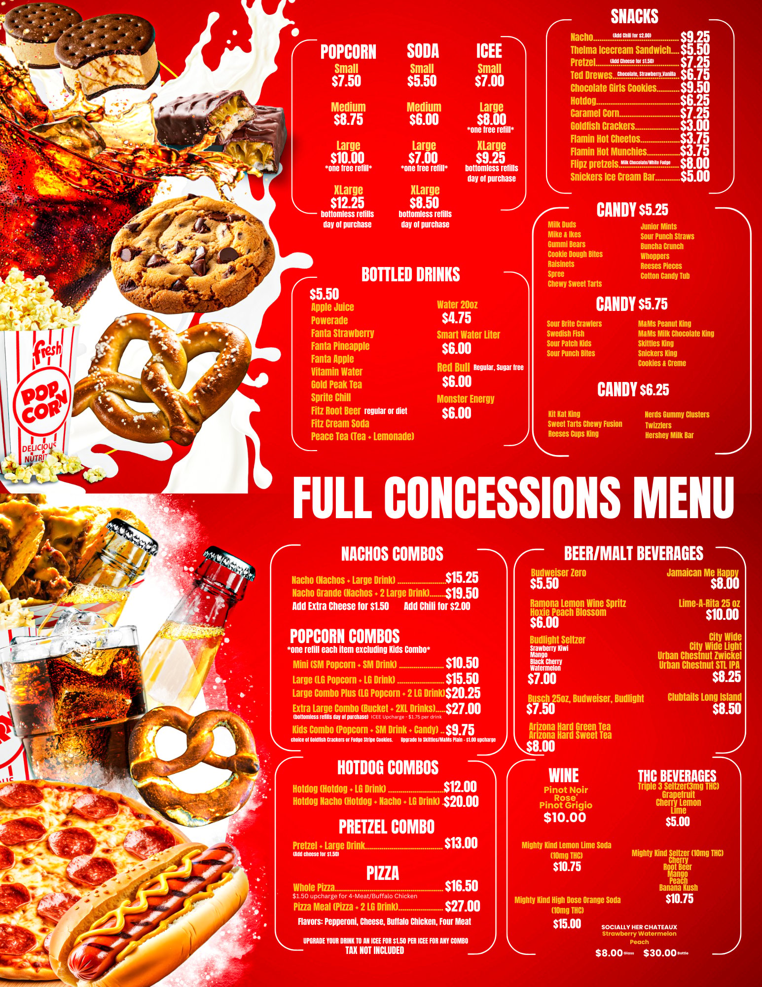 Galleria 6 Cinemas Full Concession Menu